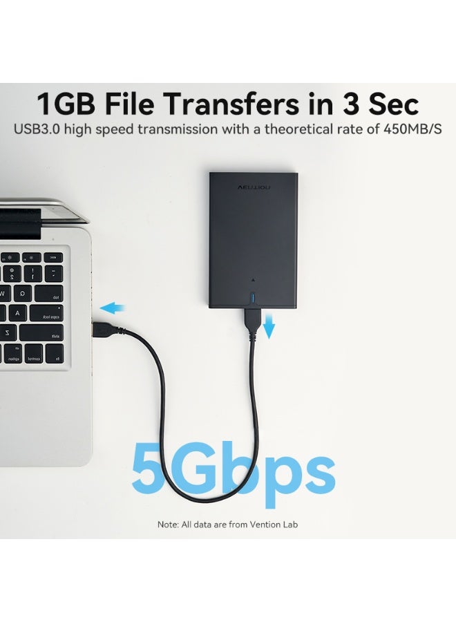 VENTION 2.5 Inch SATA Hard Drive Enclosure (USB 3.0 Micro-B) Black Model # KPAB0 - Image 3