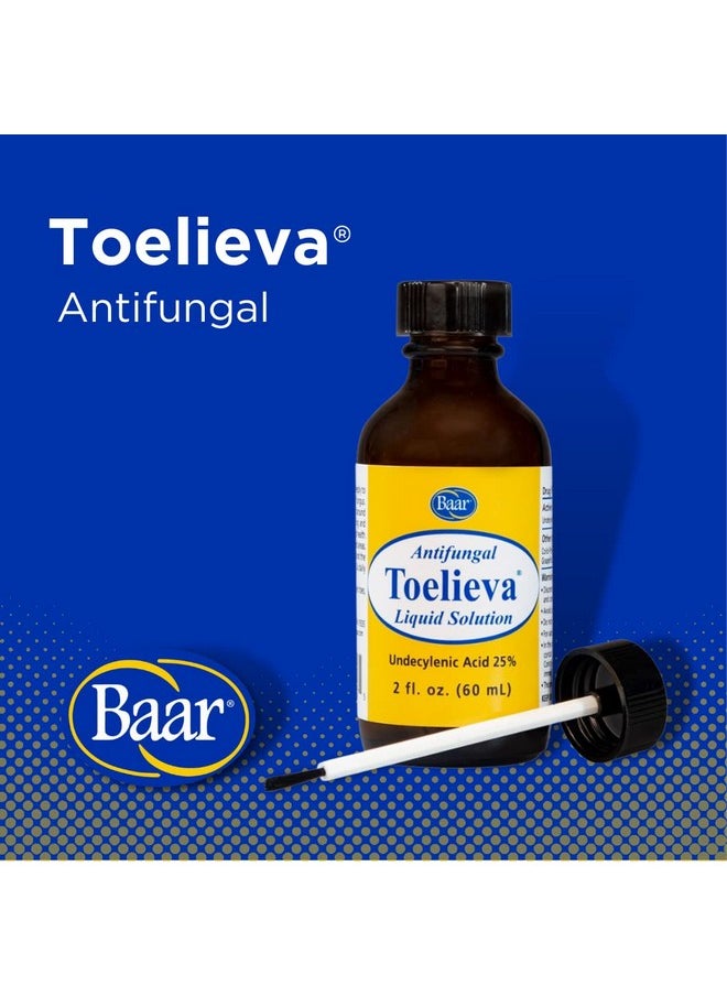 baar Baar Products - Toelieva Antifungal Liquid Solution - 25% Undecylenic Acid, Organic Olive Oil, Grapefruit Seed Extract - Maximum Strength - Fights Fungus Under & Around Toenails - 2 oz  - Image 2