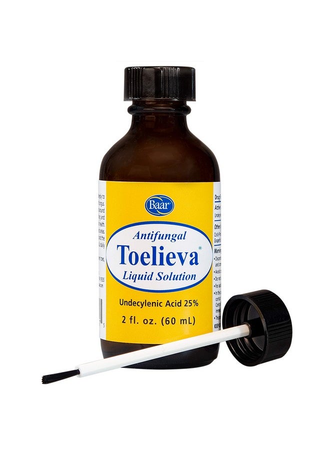 baar Baar Products - Toelieva Antifungal Liquid Solution - 25% Undecylenic Acid, Organic Olive Oil, Grapefruit Seed Extract - Maximum Strength - Fights Fungus Under & Around Toenails - 2 oz  - Image 1