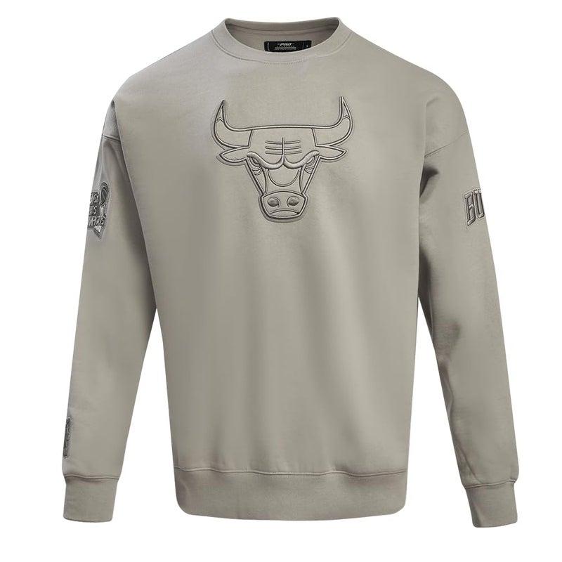 Pro Standard Mens NBA Chicago Bulls Neutral Crewneck Sweatshirt Taupe L - Image 1