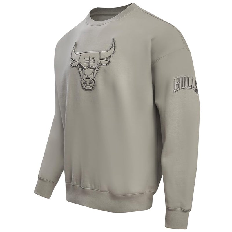 Pro Standard Mens NBA Chicago Bulls Neutral Crewneck Sweatshirt Taupe L - Image 2