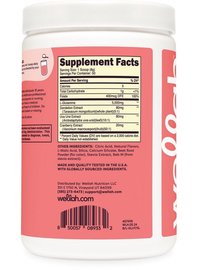 Wellah L-Glutamine Strawberry Lemonade Flavored (50 Servings) - 5g L-Glutamine Per Serving, Sweetened with Stevia - Image 4