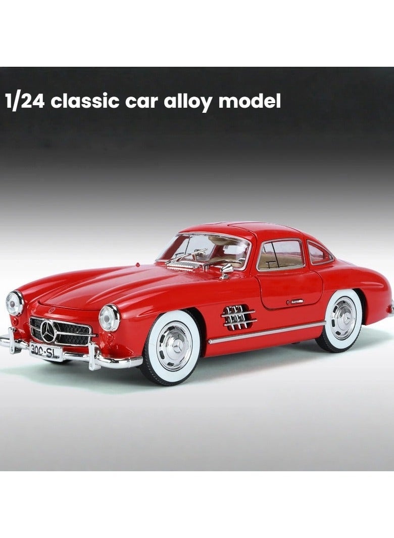 1:24 مرسيدس-بنز 300SL سيارة كلاسيكية عتيقة نموذج محاكاة صوت وضوء من سبائك معدنية - Image 1