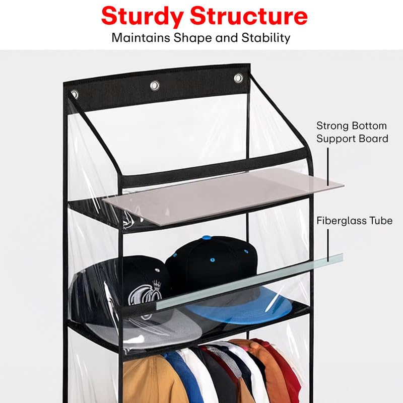 PRIME PICK 6Layer Back Door Shoe Hanging Organizer Nonwoven Transparent SpaceSaving Shoe Rack with Pockets Sturdy Hooks MultiPurpose Hanging Storage for Footwear Accessories Pack of1 - Image 4
