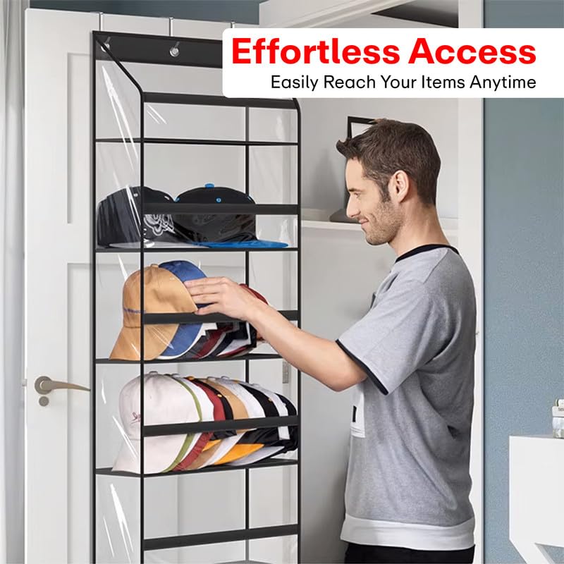 PRIME PICK 6Layer Back Door Shoe Hanging Organizer Nonwoven Transparent SpaceSaving Shoe Rack with Pockets Sturdy Hooks MultiPurpose Hanging Storage for Footwear Accessories Pack of1 - Image 2