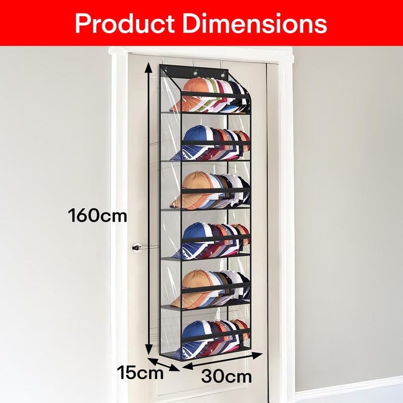 PRIME PICK 6Layer Back Door Shoe Hanging Organizer Nonwoven Transparent SpaceSaving Shoe Rack with Pockets Sturdy Hooks MultiPurpose Hanging Storage for Footwear Accessories Pack of1 - Image 3