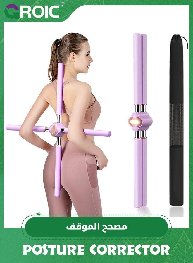 GROIC Back Straightener Posture Corrector Device - Hunchback with Carry Bag for Easy Portability Comfort-Padded Yoga Stick Men, Women, and Kids - Image 1