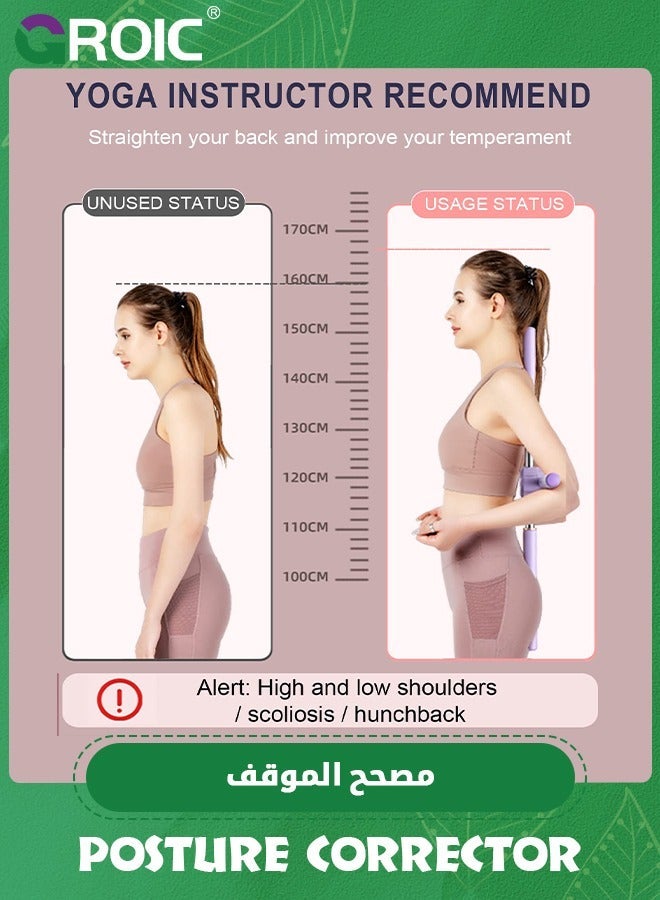 GROIC Back Straightener Posture Corrector Device - Hunchback with Carry Bag for Easy Portability Comfort-Padded Yoga Stick Men, Women, and Kids - Image 5