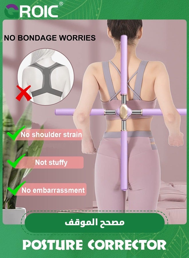 GROIC Back Straightener Posture Corrector Device - Hunchback with Carry Bag for Easy Portability Comfort-Padded Yoga Stick Men, Women, and Kids - Image 4