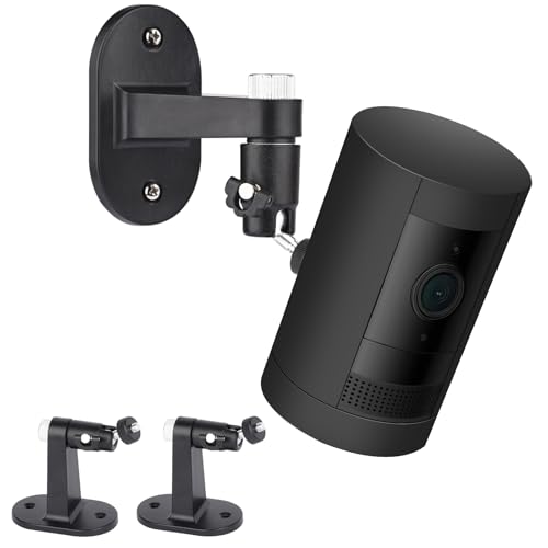 ALERTCAM 2Pack Adjustable Security Wall Mount Bracket for Ring Stick Up Cam & Ring Outdoor Cam Plus, Perfect View Angle for Your Surveillance Camera System - Black - Image 1