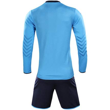 KELME Men Women Padded Goalkeeper Jersey and Shorts, Youth Soccer Goalie Shirt Long Sleeve, Adult Keeper Uniform Kit,Blue XS - Image 3