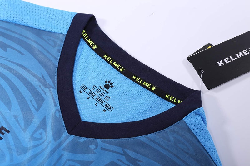 KELME Men Women Padded Goalkeeper Jersey and Shorts, Youth Soccer Goalie Shirt Long Sleeve, Adult Keeper Uniform Kit,Blue XS - Image 4