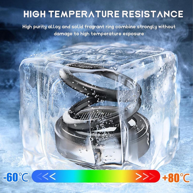DXNQ Solar-Powered Rotating Car Air Freshener - Dual Ring Decorative Perfume Dispenser for Car & Home - Image 5