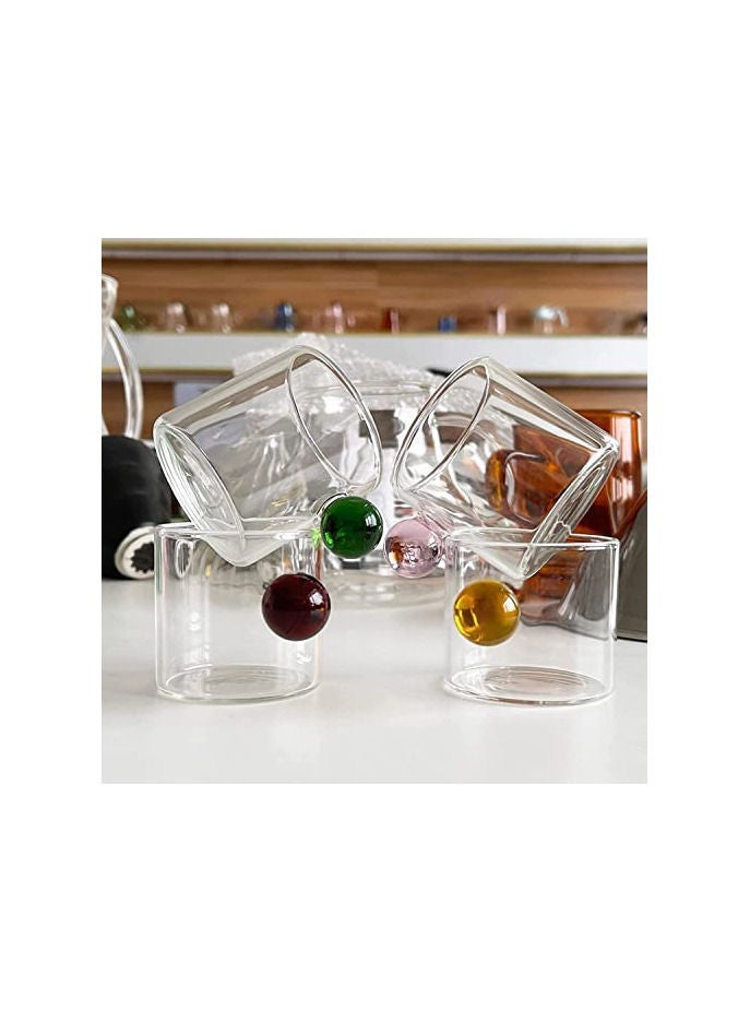 MIBRU 100ml Espresso Cups Small Cups Home Glass Ball Handle Coffee Cup Tea Water Cup Saucer Steak Juice Bucket Table Decor  - Image 3