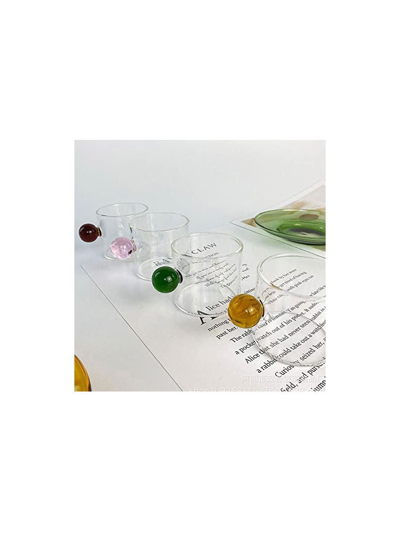 MIBRU 100ml Espresso Cups Small Cups Home Glass Ball Handle Coffee Cup Tea Water Cup Saucer Steak Juice Bucket Table Decor  - Image 2