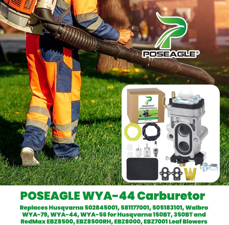 POSEAGLE WYA-44 Carburetor Replaces Husqvarna 502845001, 581177001, 505183101, Walbro WYA-79, WYA 44, WYA-56 for Husqvarna 150BT, 350BT and RedMax EBZ8500, EBZ8500RH, EBZ8000, EBZ7001 Leaf Blowers - Image 2