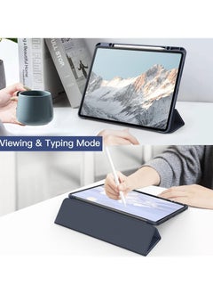 Generic Ecosystem Hybrid Case Compatible with iPad Pro 12.9 inch (2022/2021/2020/2018, 6th/5th/4th/3rd Generation) - Shockproof Clear Back Cover with Pencil Holder, Auto Wake/Sleep (Navy)  - Image 5
