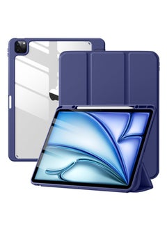 Generic Ecosystem Hybrid Case Compatible with iPad Pro 12.9 inch (2022/2021/2020/2018, 6th/5th/4th/3rd Generation) - Shockproof Clear Back Cover with Pencil Holder, Auto Wake/Sleep (Navy)  - Image 1