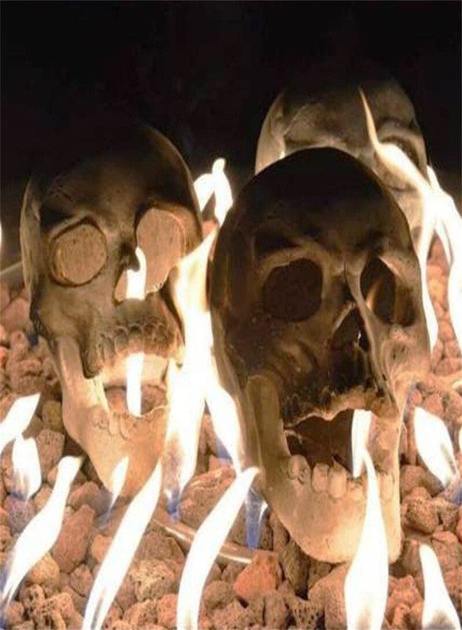 YTCPMHEA 2022 New Terrifying Human Skull Fire Pit, Fireproof Imitated Human Skull Ceramic, Durable Reusable Fire Pit Skulls, Halloween Skull Shaped Fire Stones for Fire Pit Bonfire Campfire Fireplaces (1PCS) - Image 2