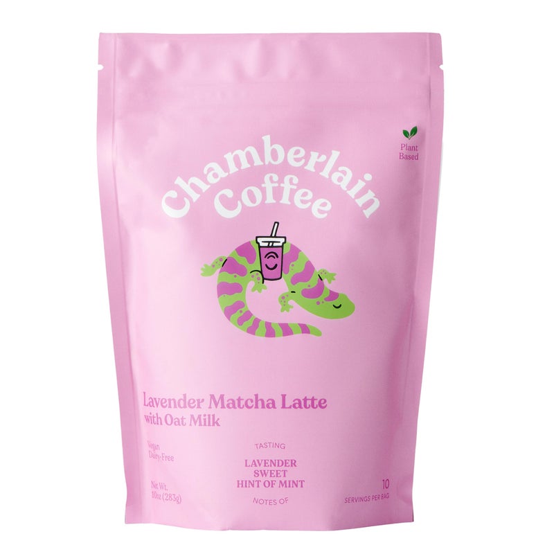 Chamberlain Coffee Lavender Matcha Latte Mix - Matcha Latte with Oat Milk - Sweet Lavender + Fresh Mint - Vegan Matcha Latte Powder - 10 Servings - Image 1