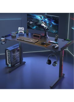 Height Adjustable Standing Desk, Gaming Table with Headphone Hook and Cup holder ,  Carbon Fiber Desktop with RGB Light, Desk for Home/Office, 120x60cm - pzsku/Z81B731F82A0308EF9900Z/45/_/1738835734/e5fc1203-5995-4543-b5ca-8b332ba6d0fb