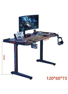 Height Adjustable Standing Desk, Gaming Table with Headphone Hook and Cup holder ,  Carbon Fiber Desktop with RGB Light, Desk for Home/Office, 120x60cm - pzsku/Z81B731F82A0308EF9900Z/45/_/1738835773/4b1d6311-1217-4819-8419-c055952cc34d