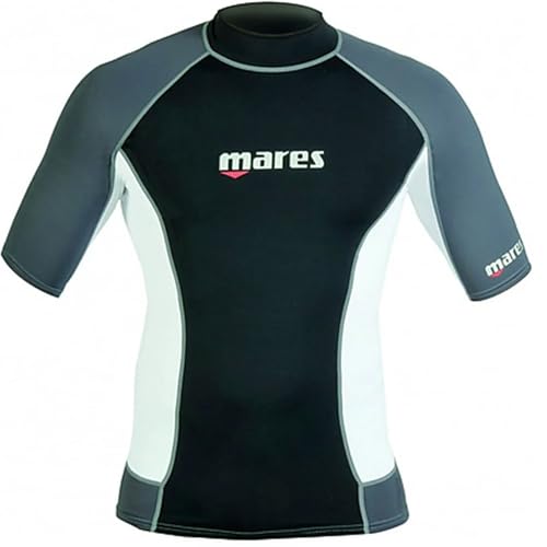Mares Men's Trilastic Short-Sleeve Rash Guard | UPF 50+ Sun Protection Lightweight Quick-Dry Swim Shirt with Flat Seam Construction | Ideal for Water Sports, XX-Large Black Grey - Image 2