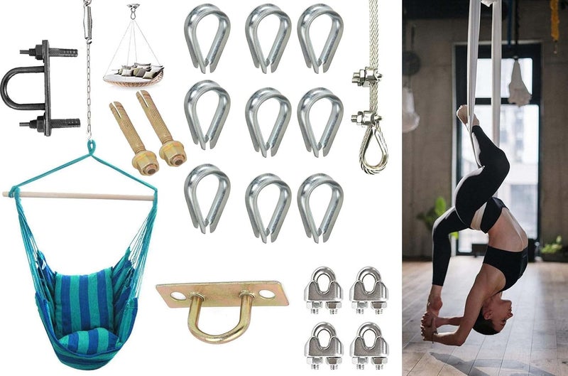 DIY Crafts DIY Crafts Cast Iron 4x Kits Multidirectional Hanging Kit Hardware IndoorOutdoor Ceiling Mount Swing Hook 600lb Capacity Hooks for Hammock Chairs Swings Cast Iron 4x Kits  - Image 3