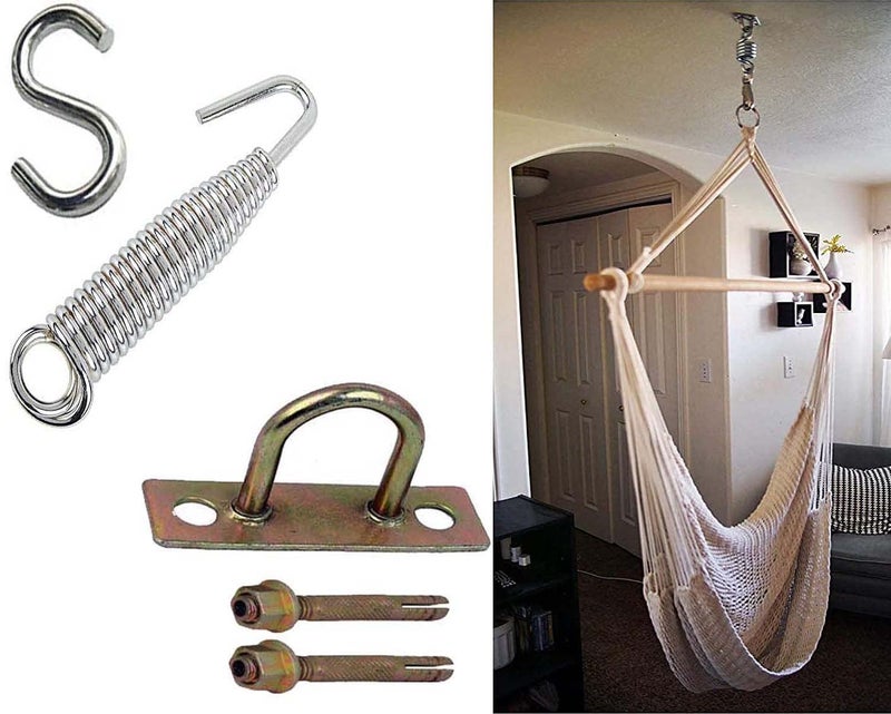 DIY Crafts DIY Crafts Cast Iron 4x Kits Multidirectional Hanging Kit Hardware IndoorOutdoor Ceiling Mount Swing Hook 600lb Capacity Hooks for Hammock Chairs Swings Cast Iron 4x Kits  - Image 4