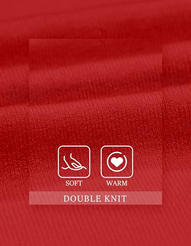 PULI Women's Elegant Shawl Wraps Soft Open Front Poncho Sweater for Spring Fall Winter red - Image 3