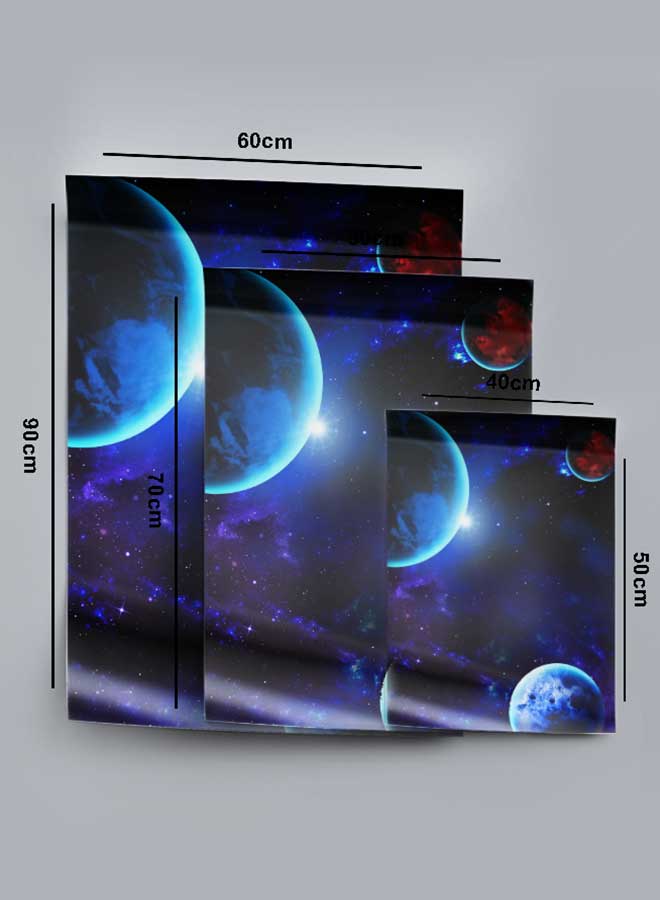 LOWHA Poster Painting Art With Four Separate Pieces Of Double-Sided Stickers Blue Space Light For Home Bedroom Living Room And Office Decor  - Image 4