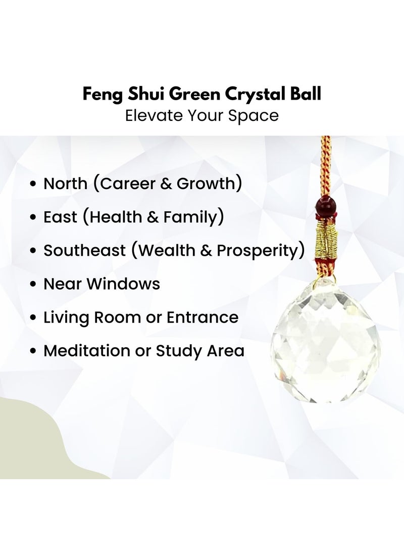 Plus Value Plus Value Feng Shui Vastu Hanging Crystal Ball for Positive Energy Good Luck Sun Catcher Photography Items for Home Office Balcony Door Window Decoration and Gifting Rainbow Glass 30mm 2pcs  - Image 4