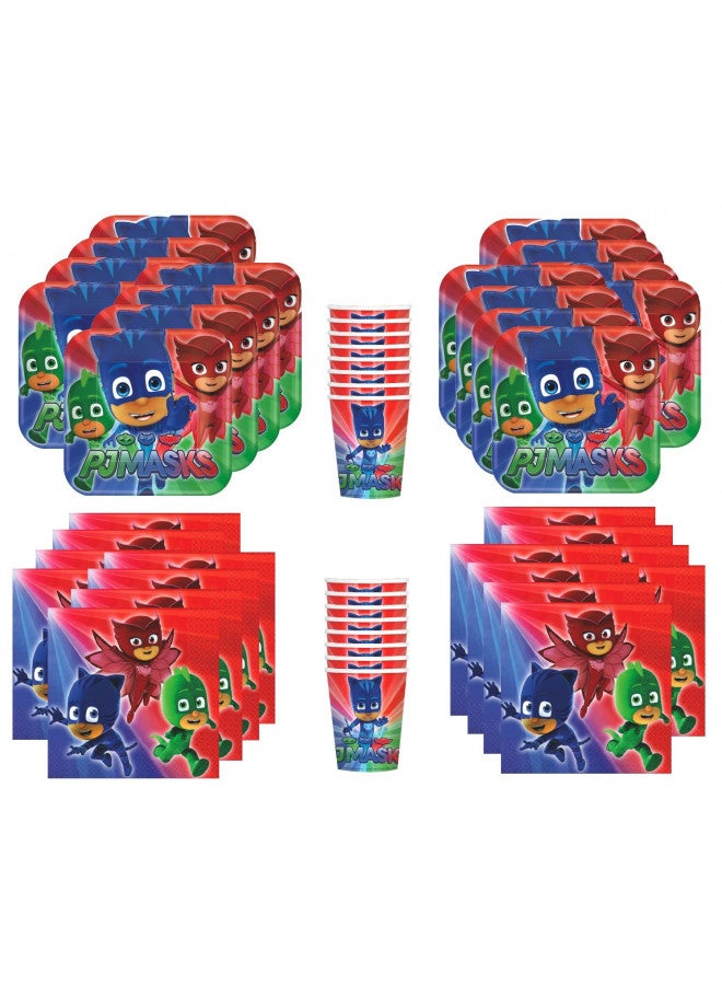 Amscan Amscan PJ Masks Birthday Party Supplies Bundle Pack for 16 Guests, Multi-colored, One Size