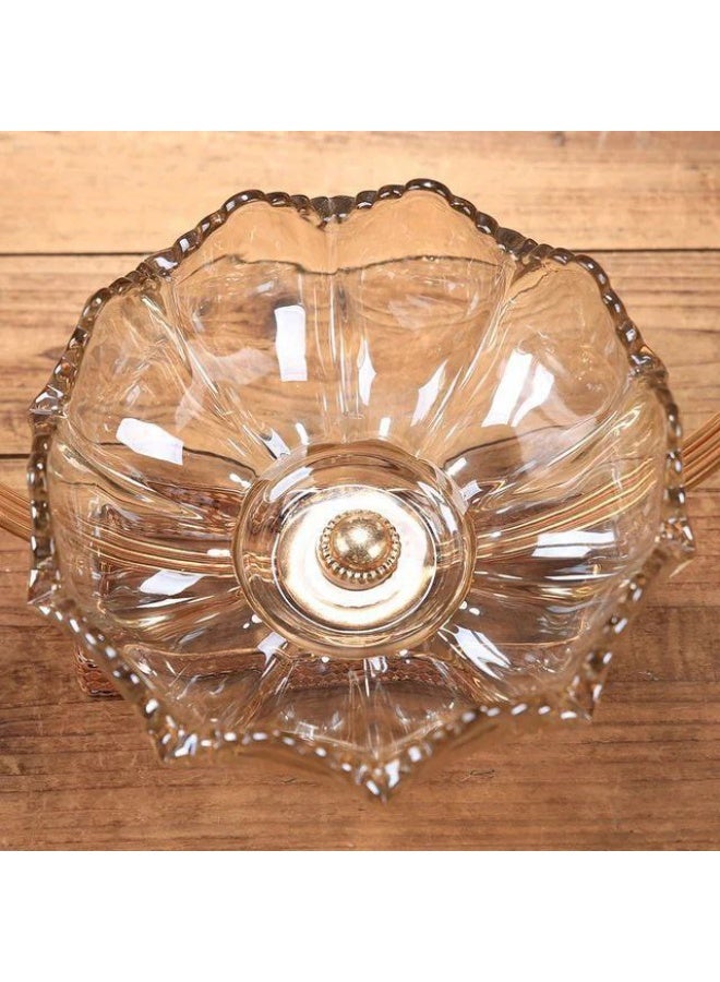 Bonbonniere and gold plate, crystal plate on a gold crescent-shaped stand - Image 2