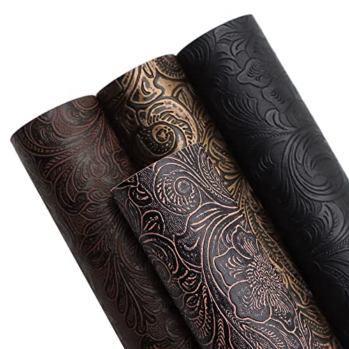 David accessories Bump Texture Faux Leather Sheet 4 Pcs 7.7" x 12.9" (20 cm x 33 cm) Plain Geometric Pattern Printed Faux Leather Fabric Sheet for DIY Bows Earrings Making Crafts (Bump Texture) - Image 1
