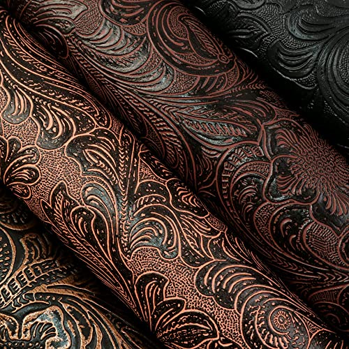 David accessories Bump Texture Faux Leather Sheet 4 Pcs 7.7" x 12.9" (20 cm x 33 cm) Plain Geometric Pattern Printed Faux Leather Fabric Sheet for DIY Bows Earrings Making Crafts (Bump Texture) - Image 2