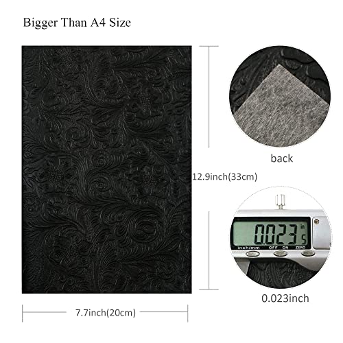 David accessories Bump Texture Faux Leather Sheet 4 Pcs 7.7" x 12.9" (20 cm x 33 cm) Plain Geometric Pattern Printed Faux Leather Fabric Sheet for DIY Bows Earrings Making Crafts (Bump Texture) - Image 4