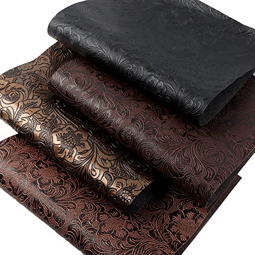 David accessories Bump Texture Faux Leather Sheet 4 Pcs 7.7" x 12.9" (20 cm x 33 cm) Plain Geometric Pattern Printed Faux Leather Fabric Sheet for DIY Bows Earrings Making Crafts (Bump Texture) - Image 3