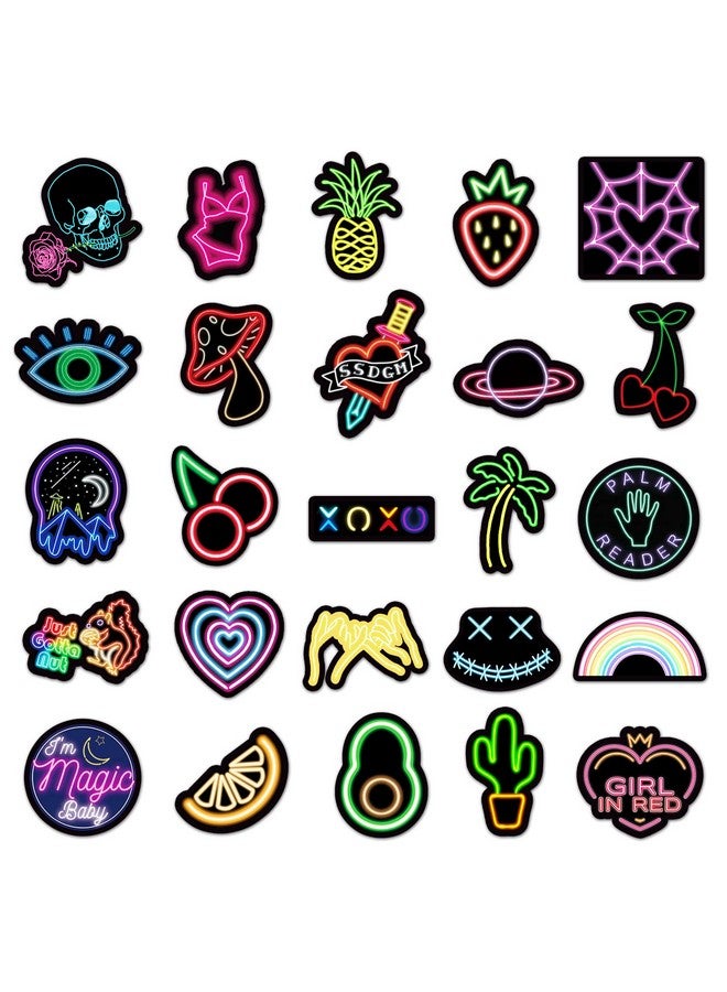 Ash & Roh Cute Cartoon Stickers for Kids, 50 Pcs Cute Stickers for Water Bottles - Cute Stickers Pack Gift for Kids Teen Birthday Party (NEON Party) - Image 3