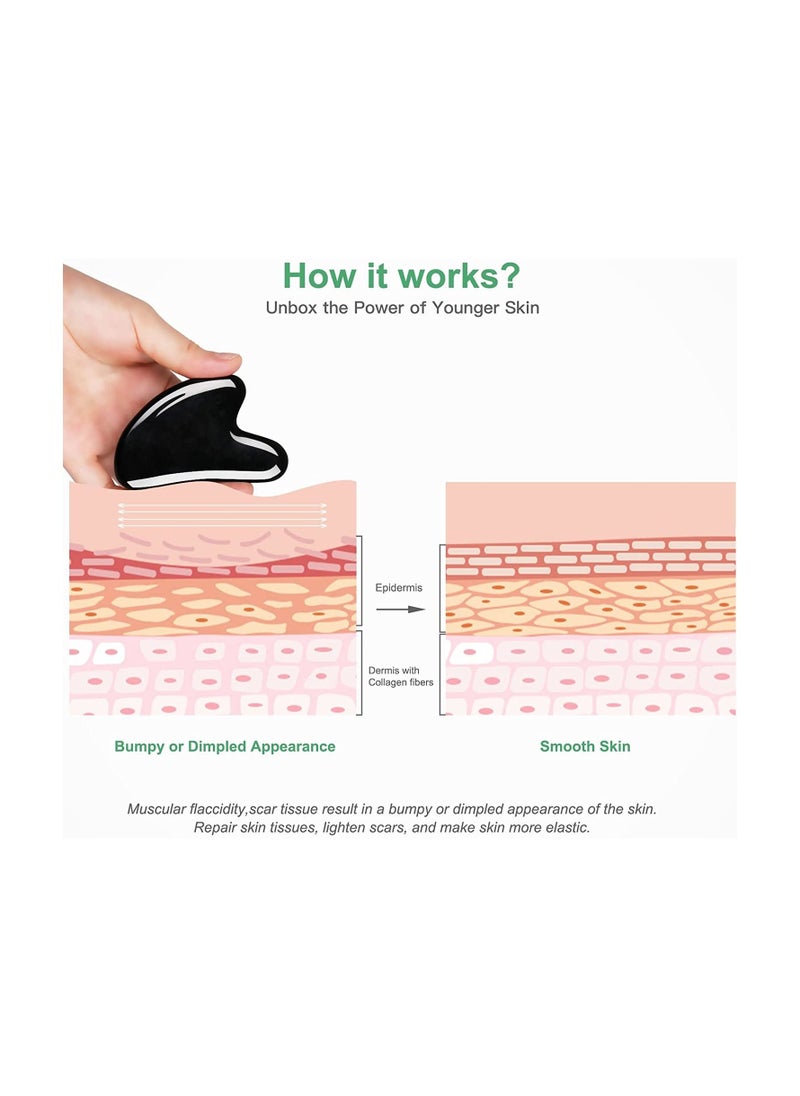 Y&D - Massage Facial Tool Natural Jade Stone Board Scraping Set for SPA Acupuncture Physical Therapy Muscle Knot Caring Point Treatment 4PCS - Image 1