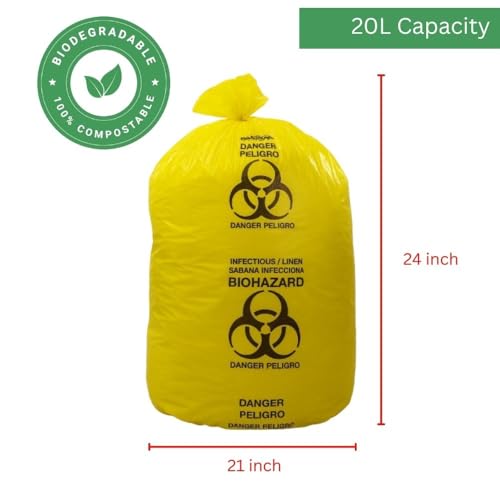 Ssanvi Biohazard/Bio-Medical Waste Bags | 21x24 Inch | Pack of 30 (10 Red, 10 Blue, 10 Yellow) | Hospital Grade | Leak-Proof, Odor-Resistant, Tear-Resistant | Waste Disposal Bags - Image 5