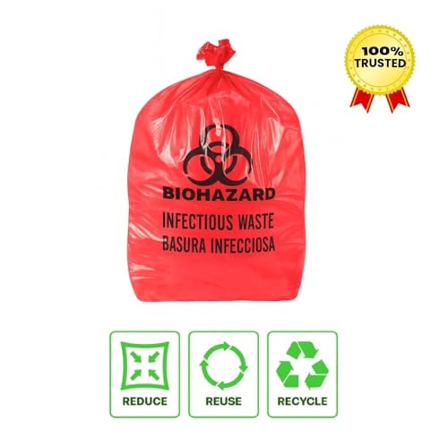 Ssanvi Biohazard/Bio-Medical Waste Bags | 21x24 Inch | Pack of 30 (10 Red, 10 Blue, 10 Yellow) | Hospital Grade | Leak-Proof, Odor-Resistant, Tear-Resistant | Waste Disposal Bags - Image 2