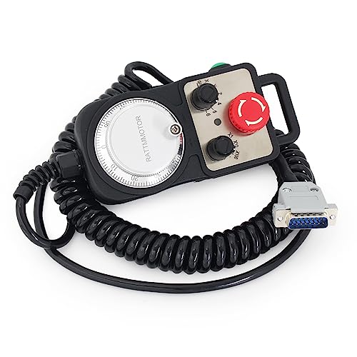 CNCTOPBAOS CNC 5 Axis MPG Pendant Handwheel,with 15-Pin Connector Emergency Stop,5V 100PPR Hanging Manual Pulse Generator Plug and Play for DDCSV4.1,DDCS EXPERT,DDCS-Expert,CNC Router Machine - Image 2