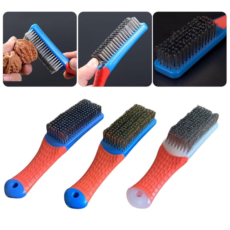 Stainless Steel Wire Brush With Silicone Handle For Metal Polishing Antique Restoration - Image 3