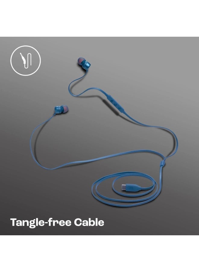 JBL Tune 310 Wired In-Ear Headphones | Type-C | Hi-Res Audio | Deep Bass | Noise Isolation | For Android & USB-C Devices