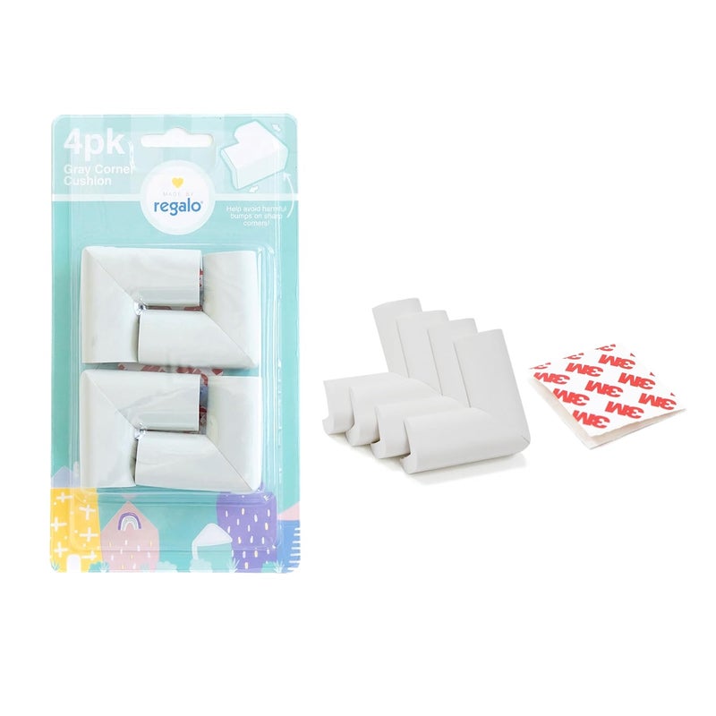 Regalo Home Safety Corner Cushion Large 4pk AwardWinning Brand Childproofing Essential Gray - Image 1