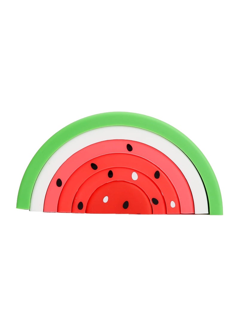 general Watermelon Building Blocks Silicone Products Cubic Puzzle Stacking Game Watercolor Building Blocks 6 Pieces - Image 1