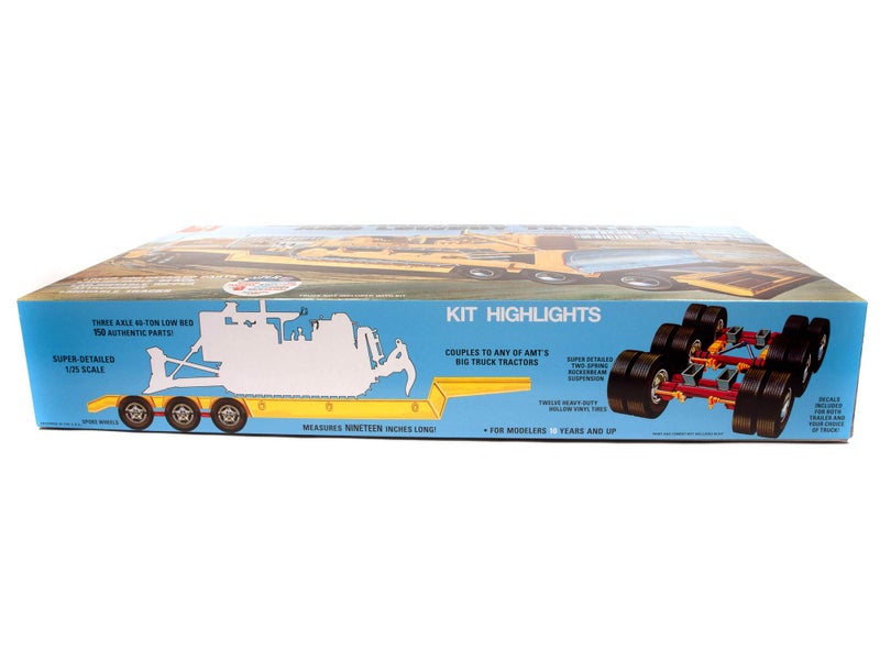 AMT Lowboy Trailer & Bulldozer Combo 1:25 Scale Model Kit (AMT1218),Black - Image 4
