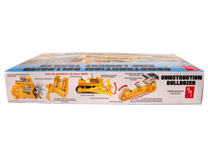 AMT Lowboy Trailer & Bulldozer Combo 1:25 Scale Model Kit (AMT1218),Black - Image 3
