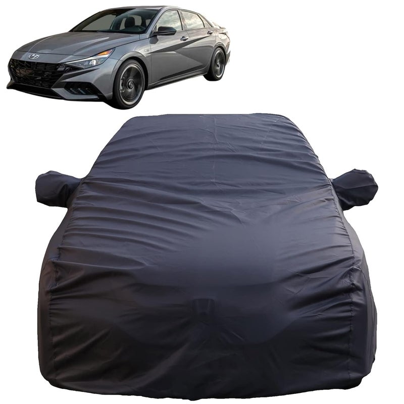 Autofact New Verna Waterproof Car Cover with Mirror Pockets, Grey Color, 4x4 American Matty,Triple Stitched, Compatible with Hyundai New Verna Car Cover (2023/2024), New Verna Car Accessories - Image 1